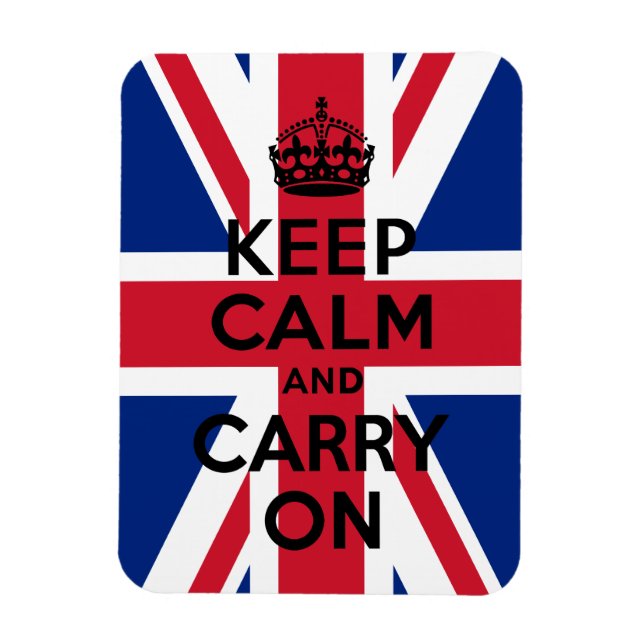 Íman Union Jack Mantenha a Calma e Continue (Vertical)