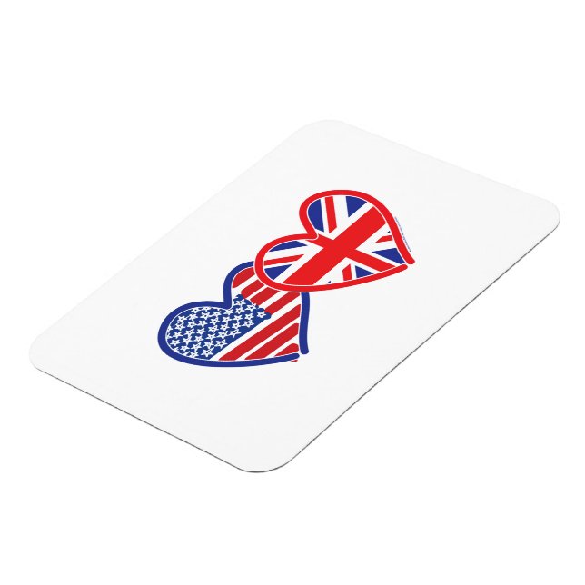 Íman Union Jack USA Heart Save the Date (Salve a data) (Left Side)