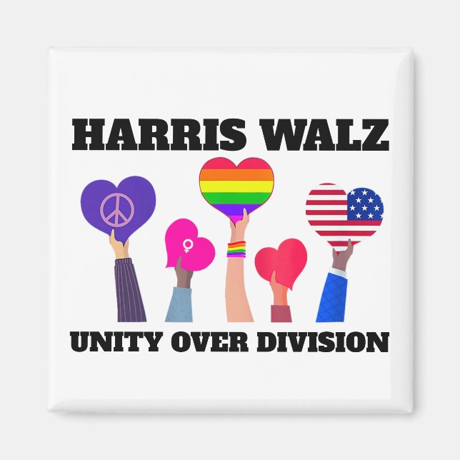 Íman Unity Over Division Kamala Harris Tim Walz (Frente)