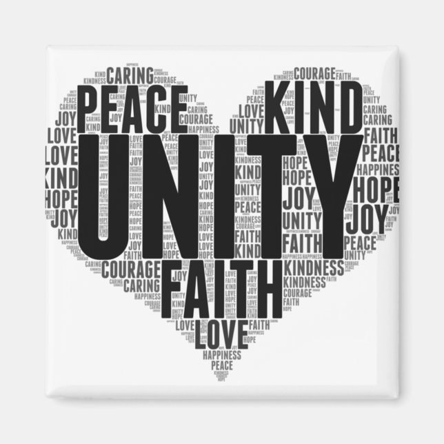 Íman Unity Wordcloud Be Kind Stop Bullying Orange Unity (Frente)