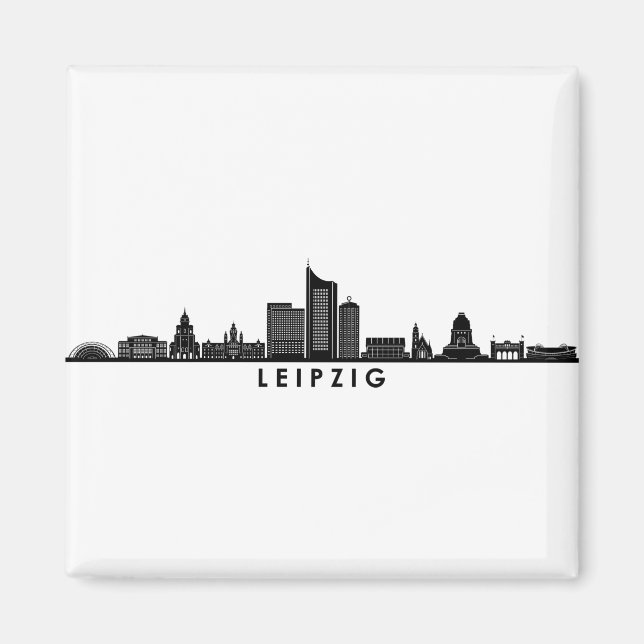 Íman Universidade de LEIPZIG Alemanha City Skyline Silh (Frente)