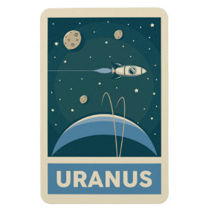 Íman Uranus Retro Galaxy Rocket