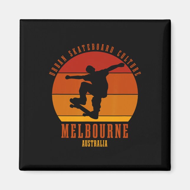 Íman Urn de Skateboarder Melbourne Austrália Skateboard (Frente)