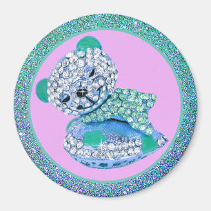 Íman Ursinho de pelúcia dormindo belo diamante brilhan