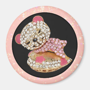 Íman Ursinho de pelúcia dormindo belo diamante brilhan