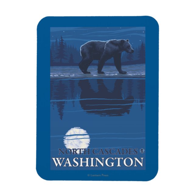 Íman Urso à Lua - Cascades do Norte, Washington (Vertical)