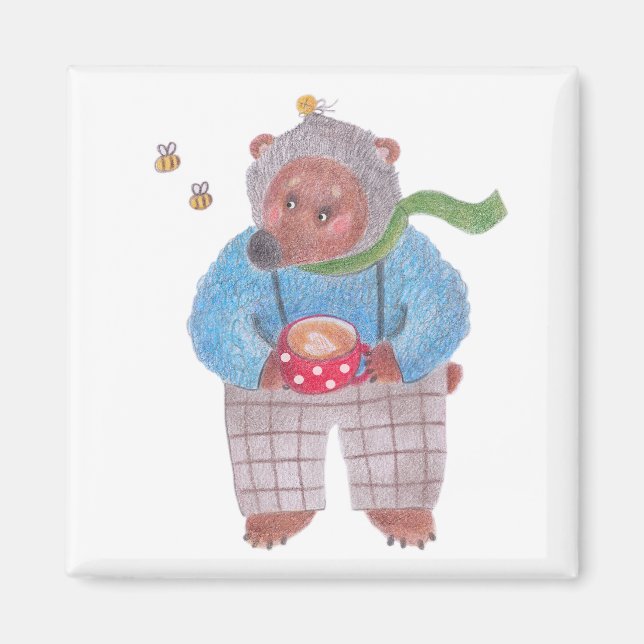 Íman Urso, abelhas e cappuccino (Frente)