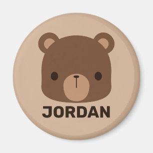 Íman Urso Castanho Bonito com Nome Personalizado