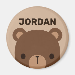 Íman Urso Castanho Bonito com Nome Personalizado
