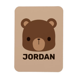Íman Urso Castanho Bonito com Nome Personalizado
