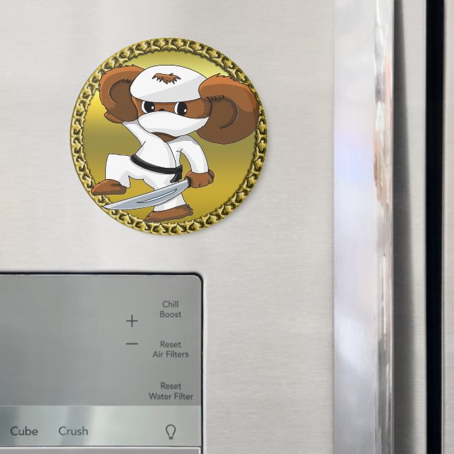 Íman Urso Cheburashka, bonitinho e engraçado, com espad (In Situ (Fridge))