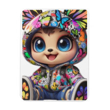 Urso Chibi Bonito no Hoodie da Borboleta do Grafit