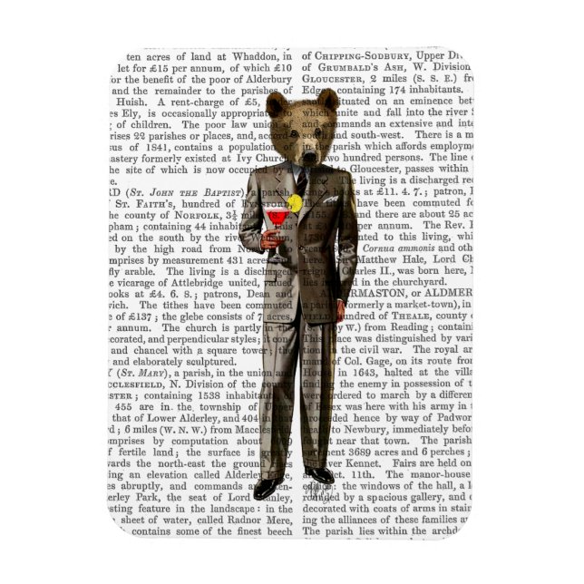 Íman Urso com Cocktail (Vertical)