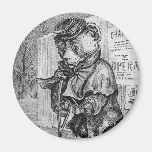 Íman Urso coxo - letra L - urso de ursinho do vintage