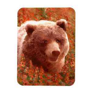Íman Urso Cub do urso na arte dos animais selvagens da
