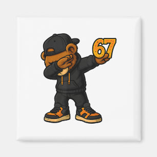 Íman Urso Dabbing 67 Meme Engraçado Brainrot Hip Hop Cr