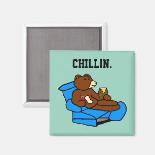 Íman Urso de Cadeira Fácil e preguiçoso, Cartoon de Pai