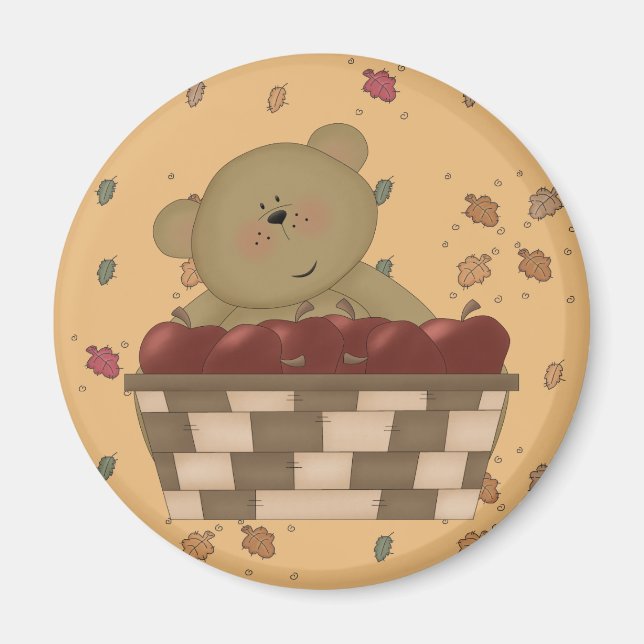 Íman urso de colheita de maçã (Frente)
