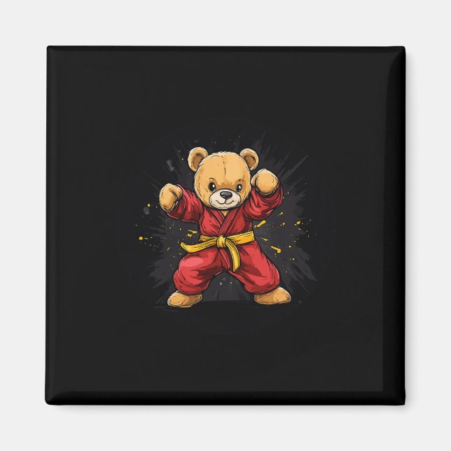 Íman Urso de Karatê com Poder e Precisão para Crianças  (Frente)