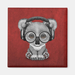 Íman Urso de Koala bonito DJ do bebê que veste fones d