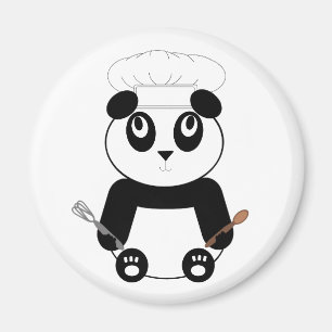 Íman Urso de panda com o ímã do chapéu do cozinheiro