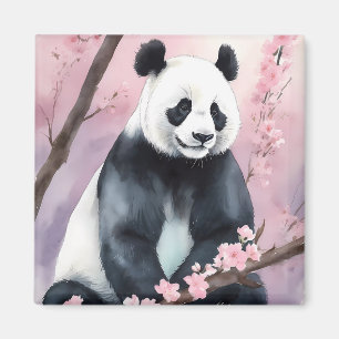 Íman Urso de Panda de Pintura em Aquarela