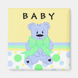 Íman Urso de pelúcia azul para novo bebê