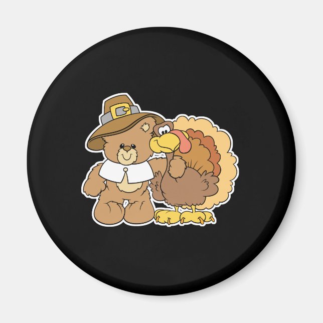 Íman urso de pelúcia de ação de graças design (Frente)