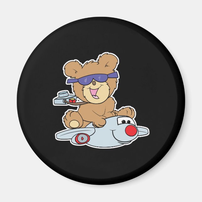 Íman urso de pelúcia de férias no avião (Frente)