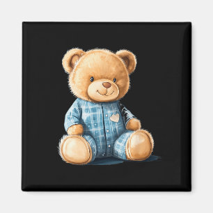 Íman Urso de pelúcia sonolento em roupa de dormir fofa