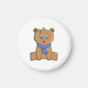 Íman Urso de pelúcia vestindo lenço azul