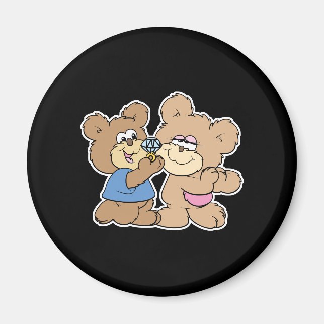 Íman urso de proposta de casamento (Frente)