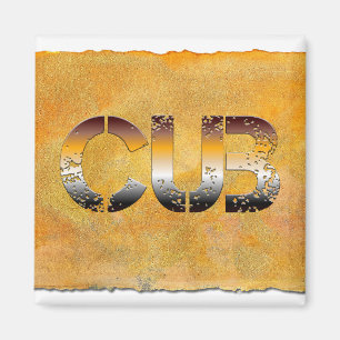 Íman Urso de SlipperyJoe com palavras douradas castanha