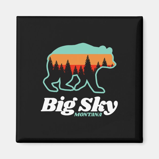 Íman Urso de Snowboard do Big Sky Montana (Frente)