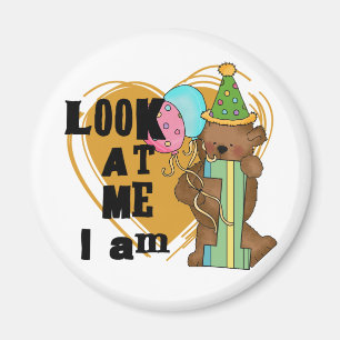 Íman Urso de Teddy Sou 1 Camisetas de Aniversário e Pre