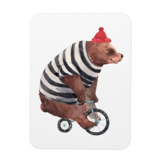 Íman Urso Divertido Bicicleta