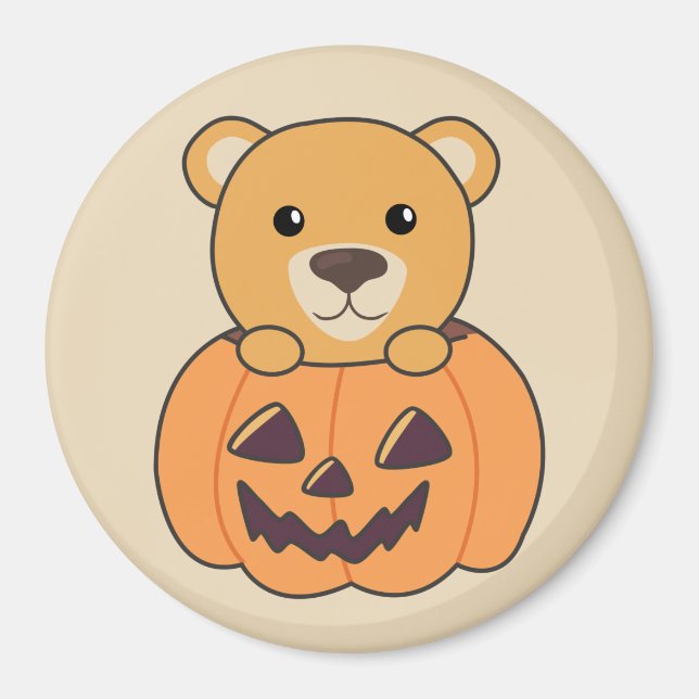 Íman Urso Em Pumpkin Doces Ursos Felizes De Halloween (Frente)