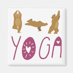 Íman Urso Engraçado Yoga Posse