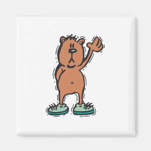 Íman urso fofo acenando de tênis