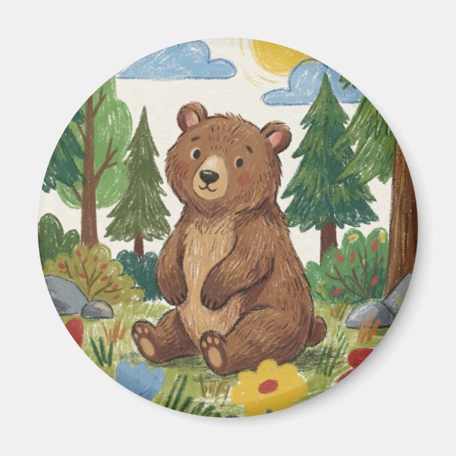 Íman Urso Fofo Animal da Floresta (Frente)