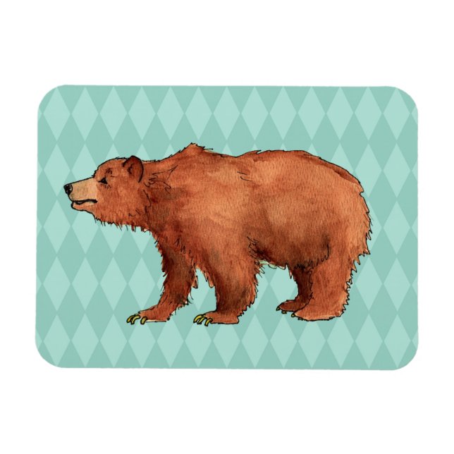 Íman Urso grizzle sobre o padrão de losango lacrimogêne (Horizontal)