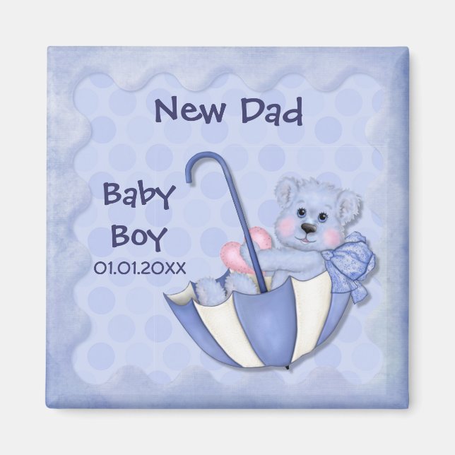 Íman Urso Guarda-chuvas - Personalizar - Menino (Frente)