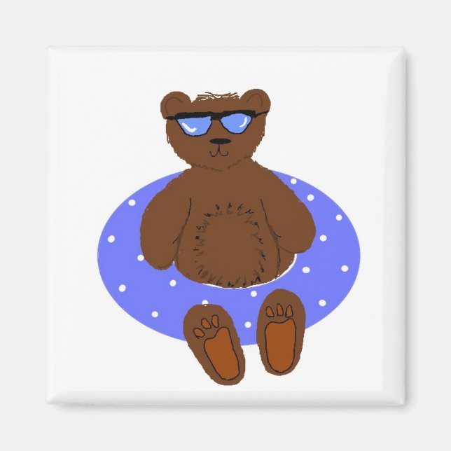 Íman Urso Legal de Óculos de Sol (Frente)