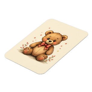 Íman Urso marrom pequeno e fofo com gravata