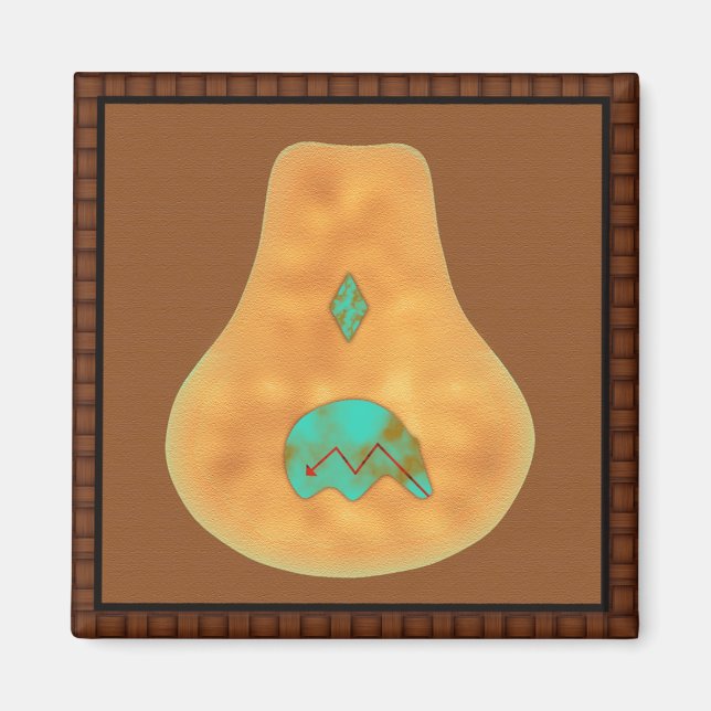 Íman Urso Nativo Americano Turquoise Zuni (Frente)
