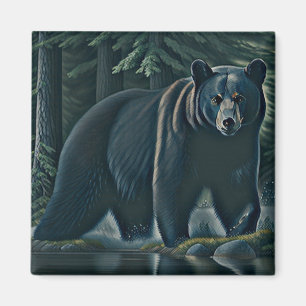 Íman Urso Negro Majestoso Da Floresta Norte