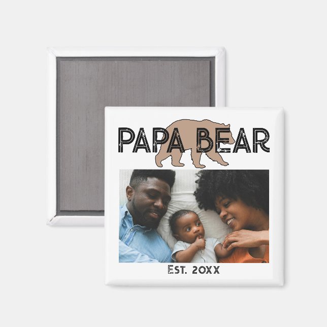 Íman Urso Pai Ano de Fundação Foto (Front/Back)
