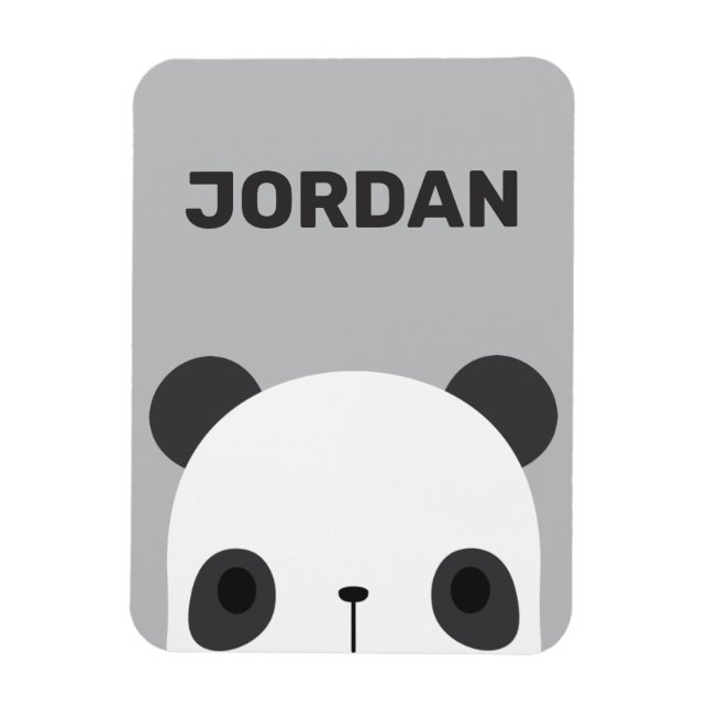 Íman Urso Panda Bonito com Nome Personalizado  (Vertical)