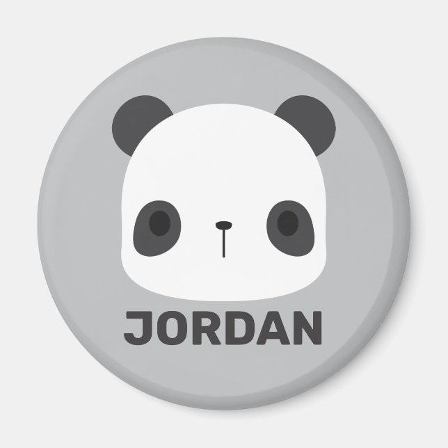 Íman Urso Panda Bonito com Nome Personalizado (Frente)
