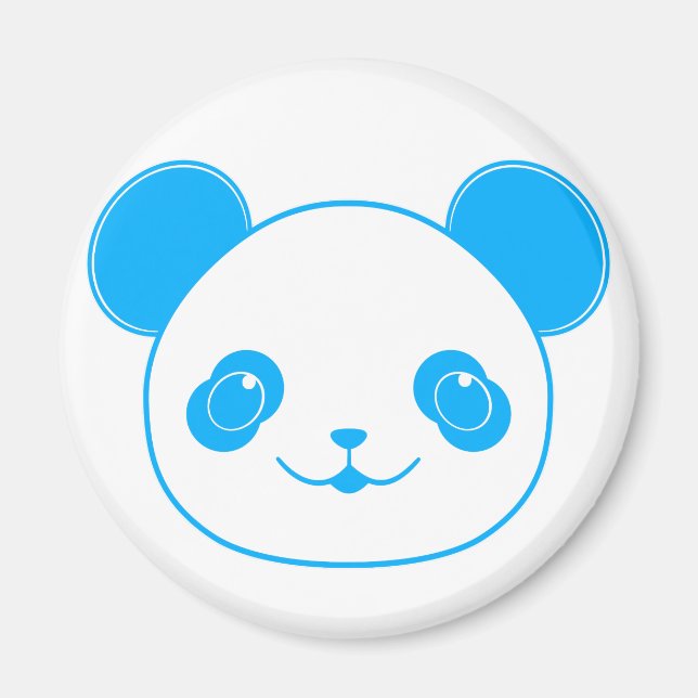 Íman Urso Panda de Kawaii Azul (Frente)